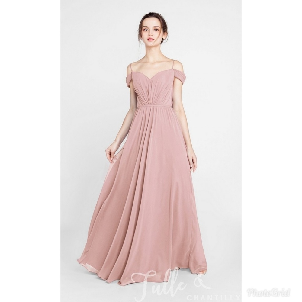 Dusty Rose Off the Shoulder Gown